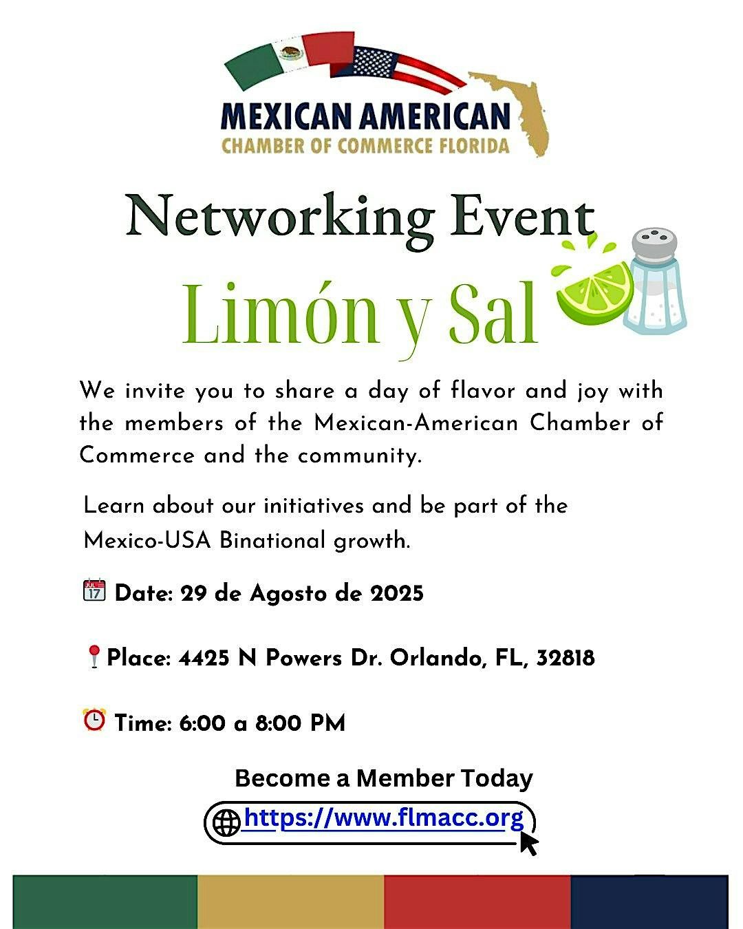 Networking Event : Limón y Sal, 29 August | Event in Orlando | AllEvents