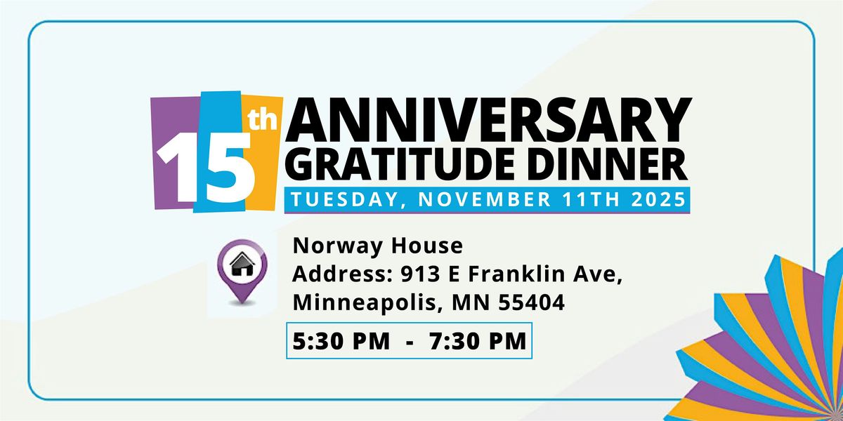 Isuroon's 15th Anniversary Gratitude Dinner, 11 November | Event in Minneapolis | AllEvents