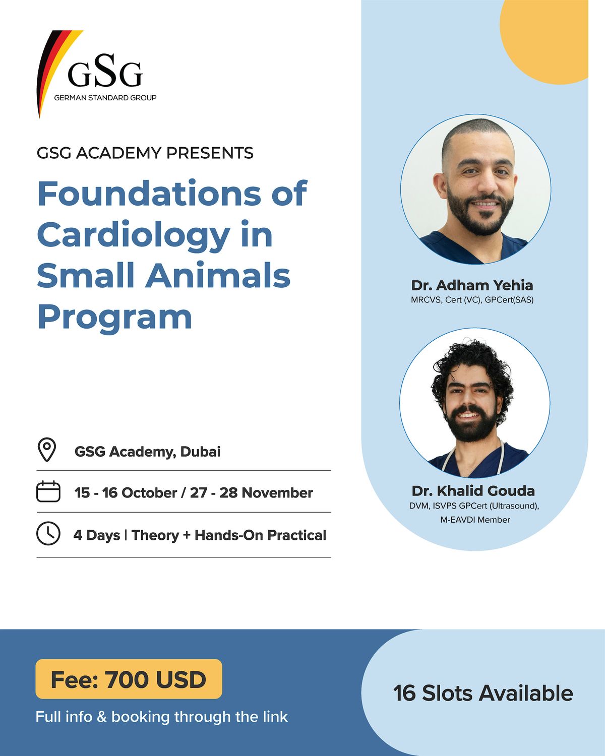 Foundations of Cardiology in Small Animals Program, 15 October | Event in دبي | AllEvents