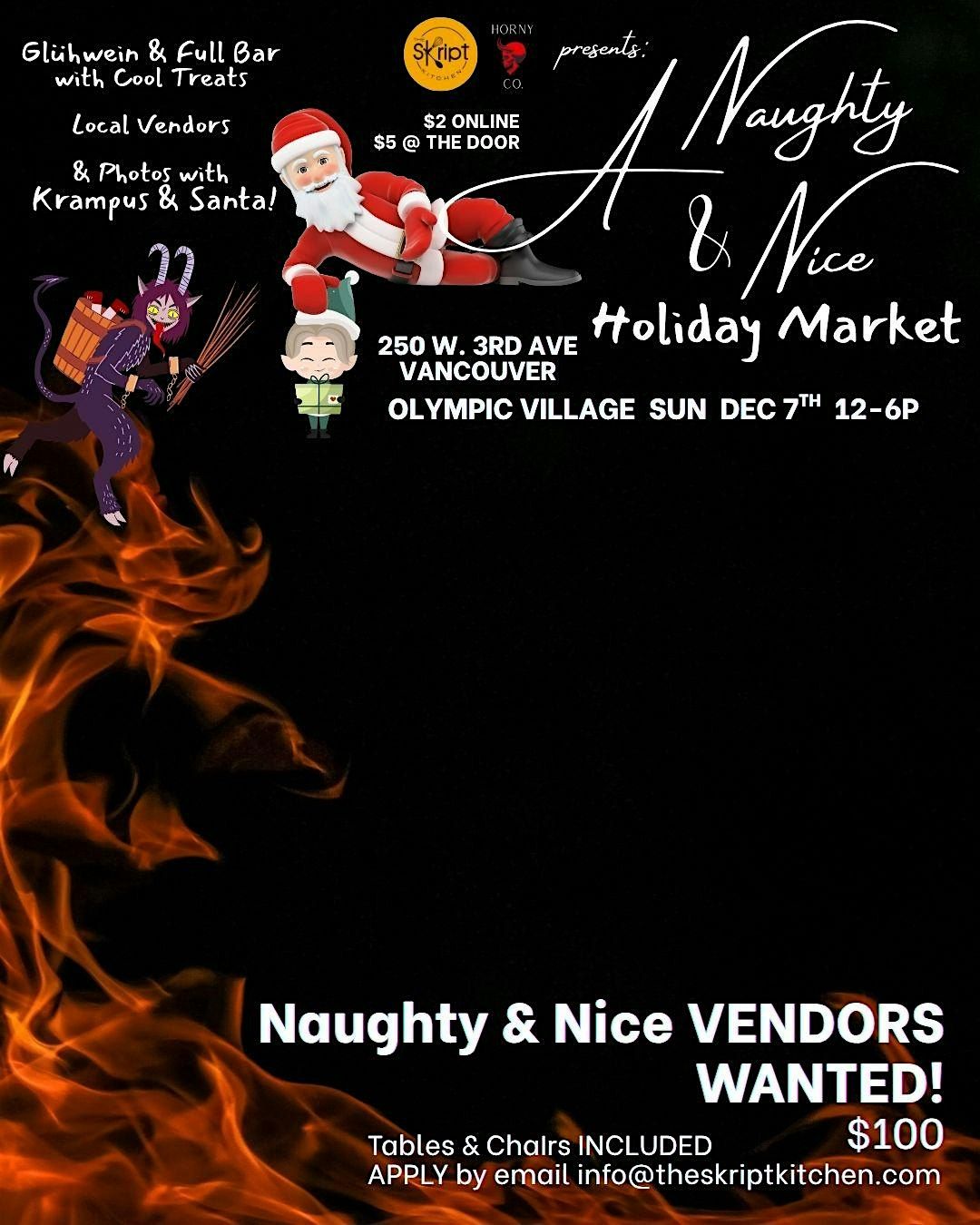 Naughty & Nice Market w/Glüwhein, vendors & Photos w/Santa & Krampus!, 7 December | Event in Vancouver