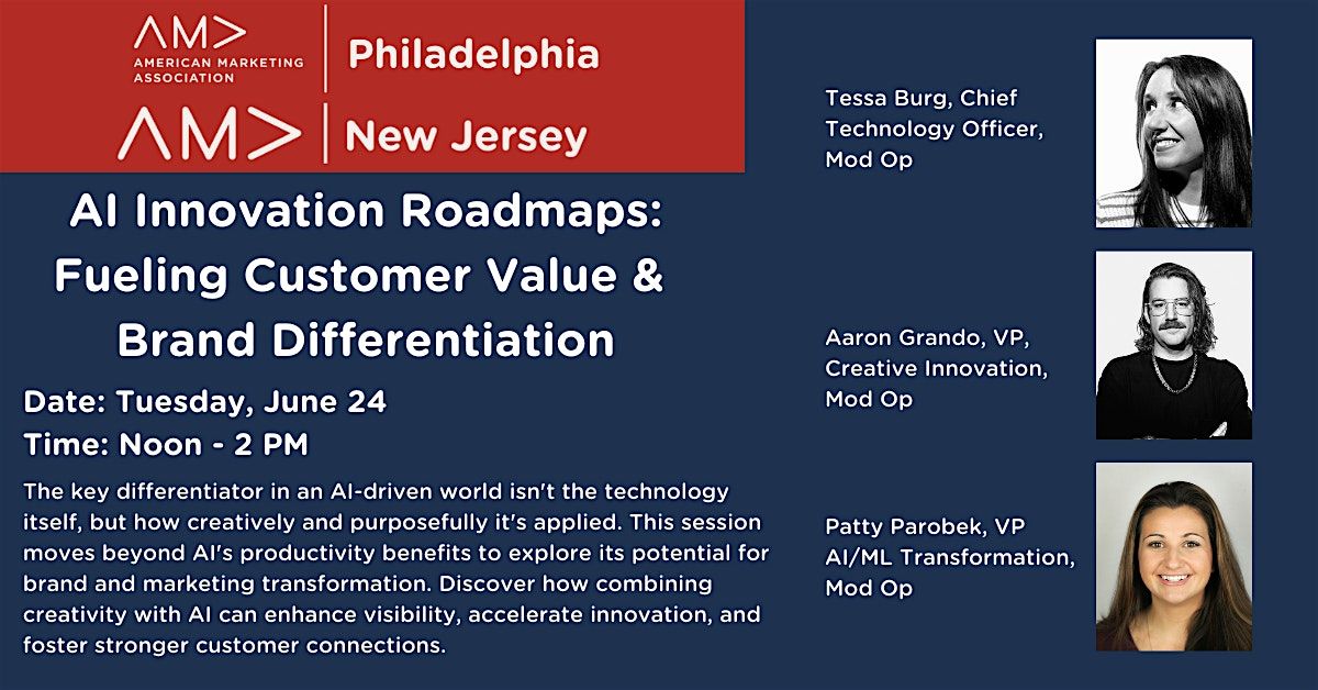 AI Innovation Roadmaps: Fueling Customer Value & Brand Differentiation | Event in Philadelphia | AllEvents