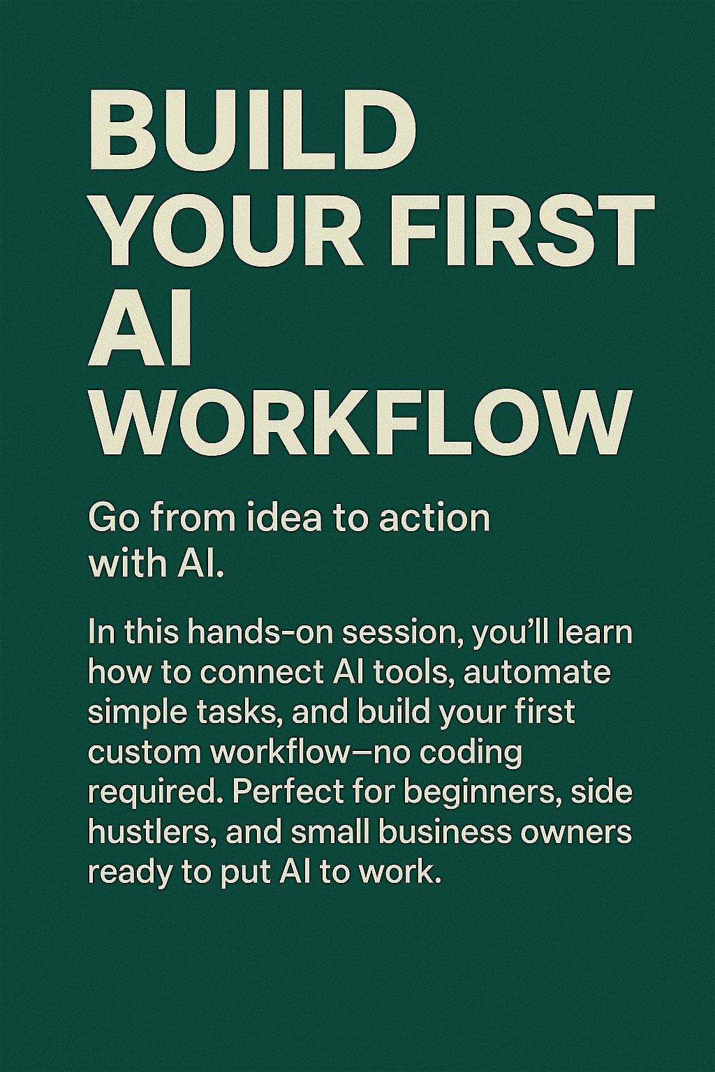 Build Your First AI Workflow, 4 August | Event in Greensboro | AllEvents