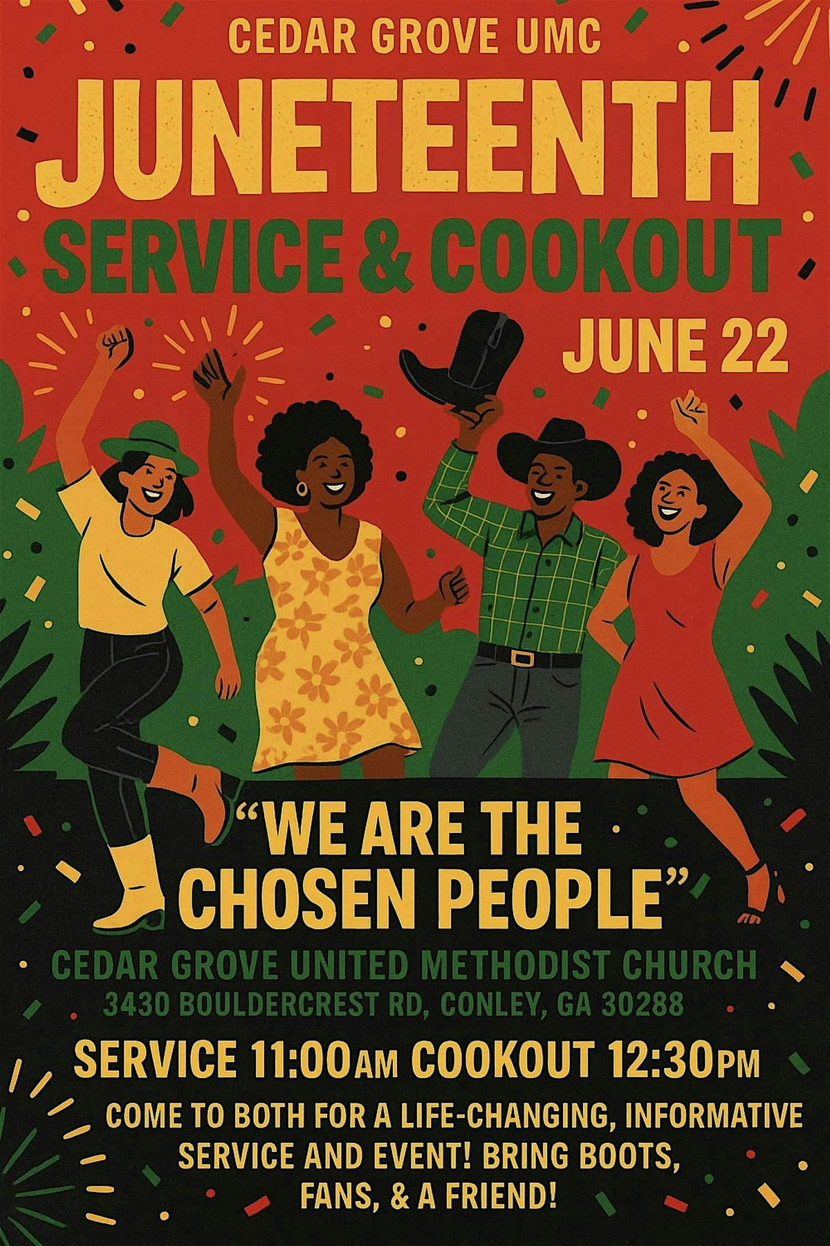 Juneteenth Service and Cookout, 22 July | Event in Conley | AllEvents