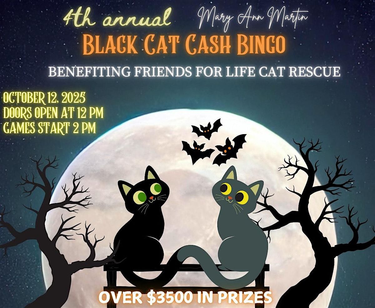 Mary Ann Martin Black Cat Cash Bingo, 12 October | Event in Frederick | AllEvents