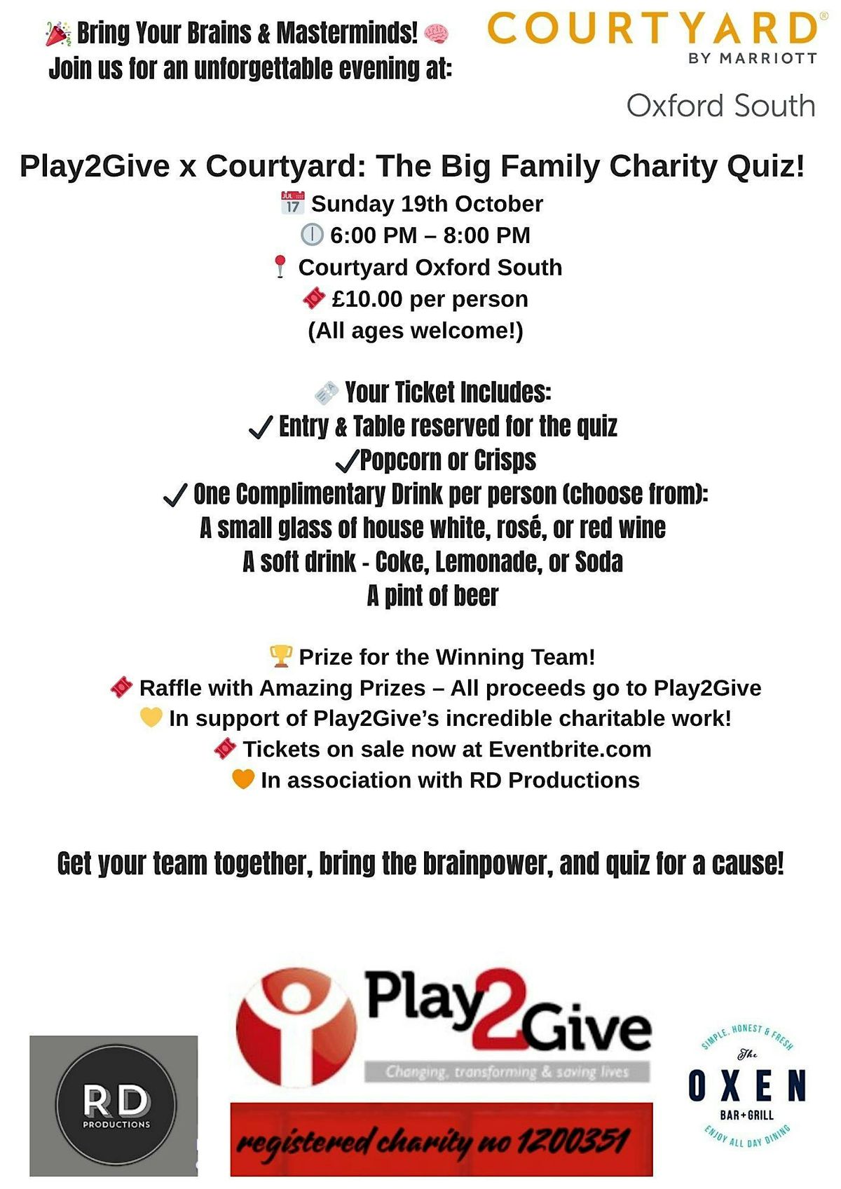 Play2Give BIG FAMILY QUIZ, 19 October | Event in Milton | AllEvents