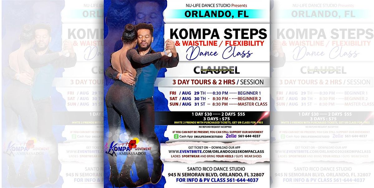 ORLANDO KOMPA DANCE CLASS,  3 DAY  TOURS - AUG 29TH- 30TH -31ST, 29 August | Event in ORLANDO | AllEvents