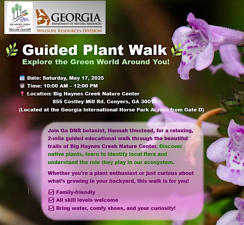 Guided Plant Walk, 17 May | Event in Conyers | AllEvents