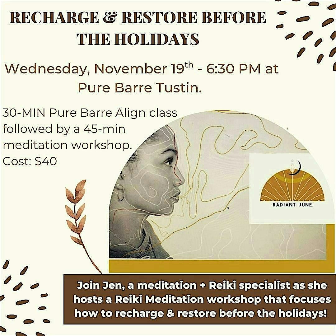 Meditation Workshop at Pure Barre Tustin, 19 November | Event in Tustin | AllEvents