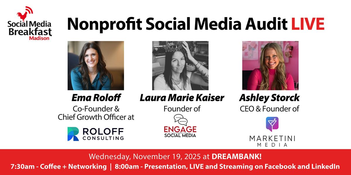 Nonprofit Social Media Audit LIVE, 19 November | Event in Madison | AllEvents