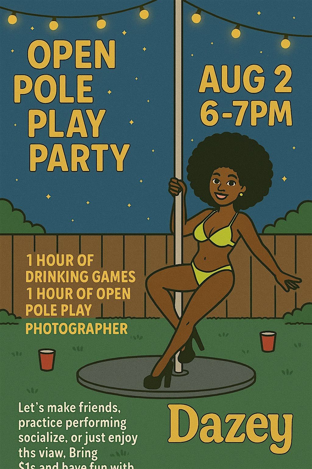 OPEN POLE PARTY by Dazey, 2 August | Event in Brooklyn | AllEvents
