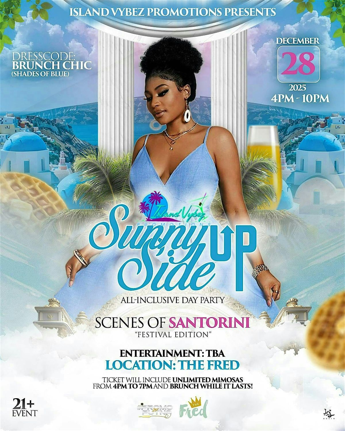SUNNY SIDE UP Brunch & Mimosa Day Party- Scenes of Santorini, 28 December | Event in Frederiksted | AllEvents