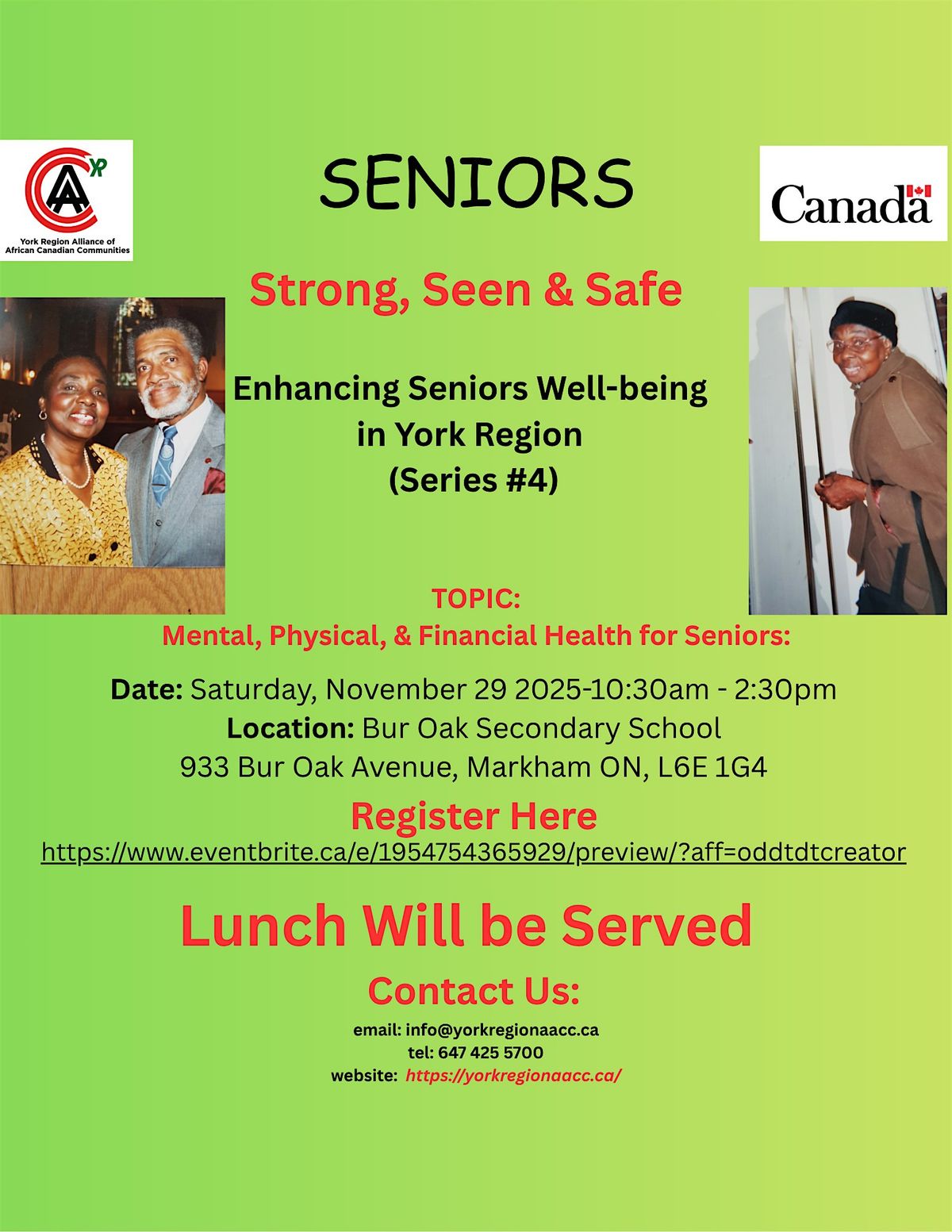 Enhancing Seniors Well-being in York Region | Event in Markham | AllEvents
