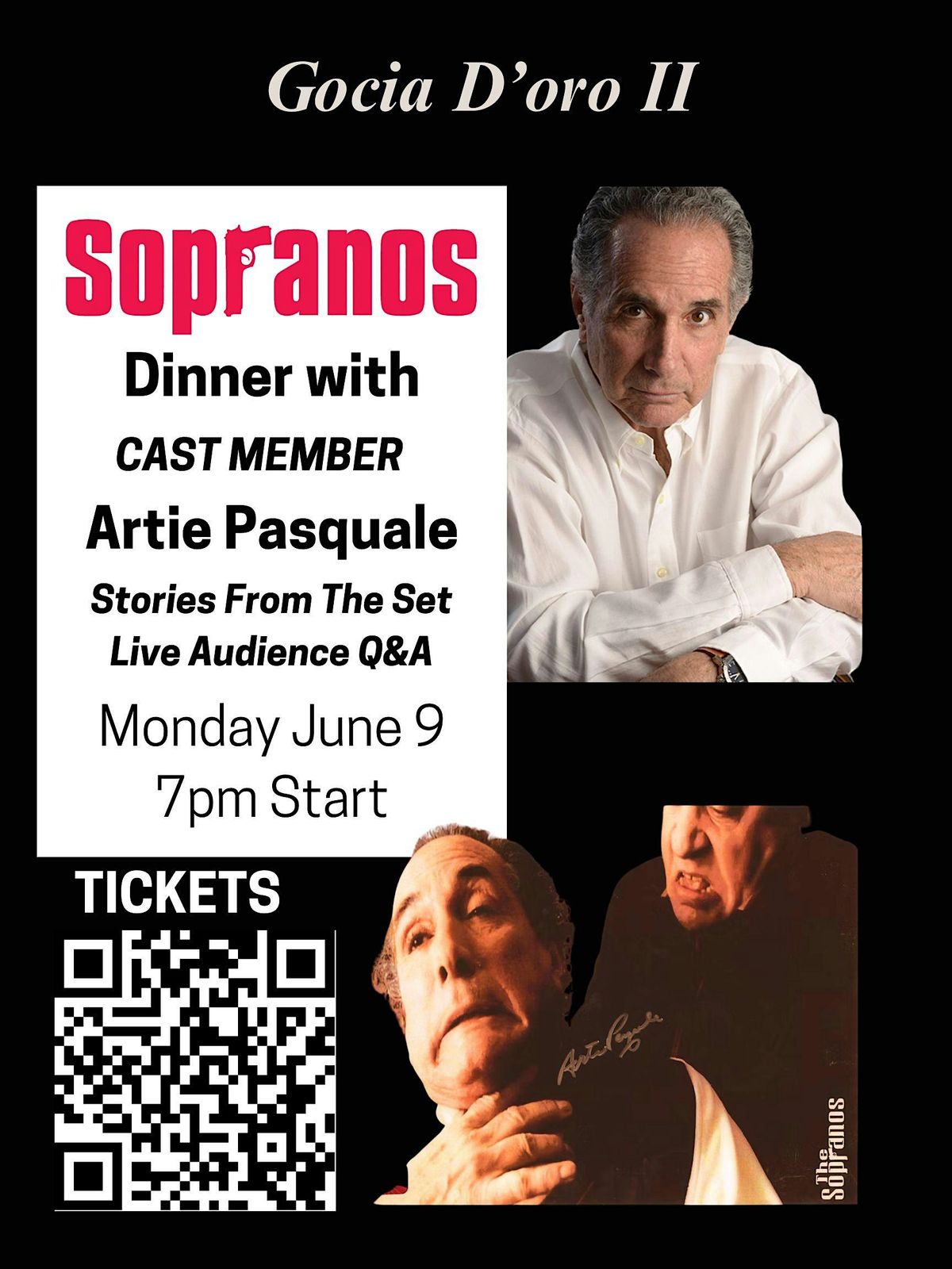 Sopranos Cast Member Dinner with Artie Pasquale, 9 June | Event in Lindenhurst | AllEvents