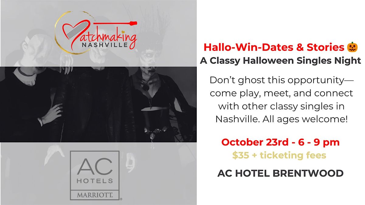 Hallo-Win-Dates & Stories.  A Classy Halloween Singles Night, 23 October | Event in Brentwood | AllEvents