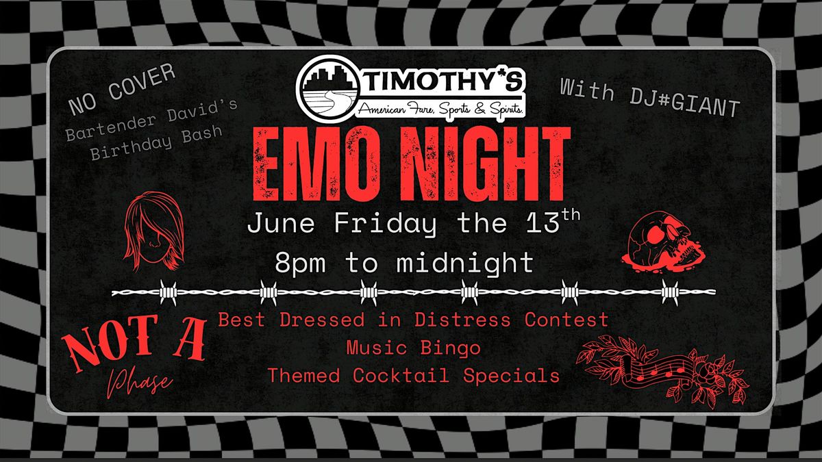 Emo Night at Timothy's, 13 June | Event in Wilmington | AllEvents