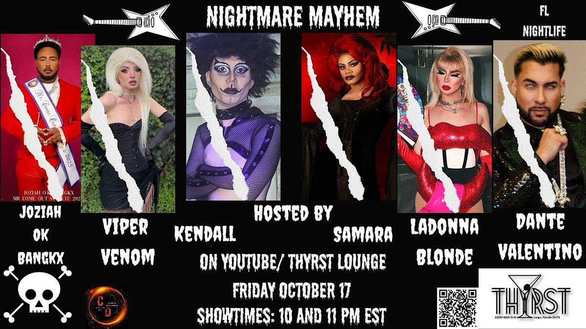 Nightmare Mayhem: Drag Variety Show/ Hellfire Viewing Party: Dragula Titans, 17 October | Event in Largo | AllEvents