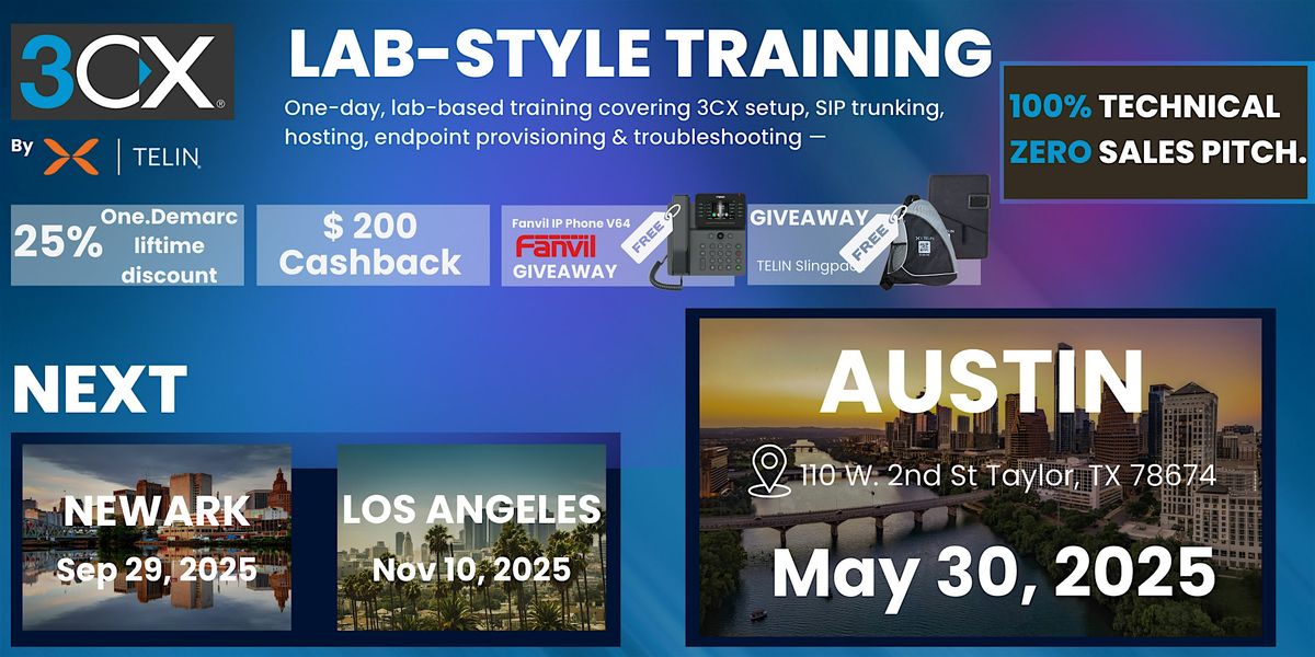 3CX Hands-on Lab Training, 29 September | Event in Roseland | AllEvents