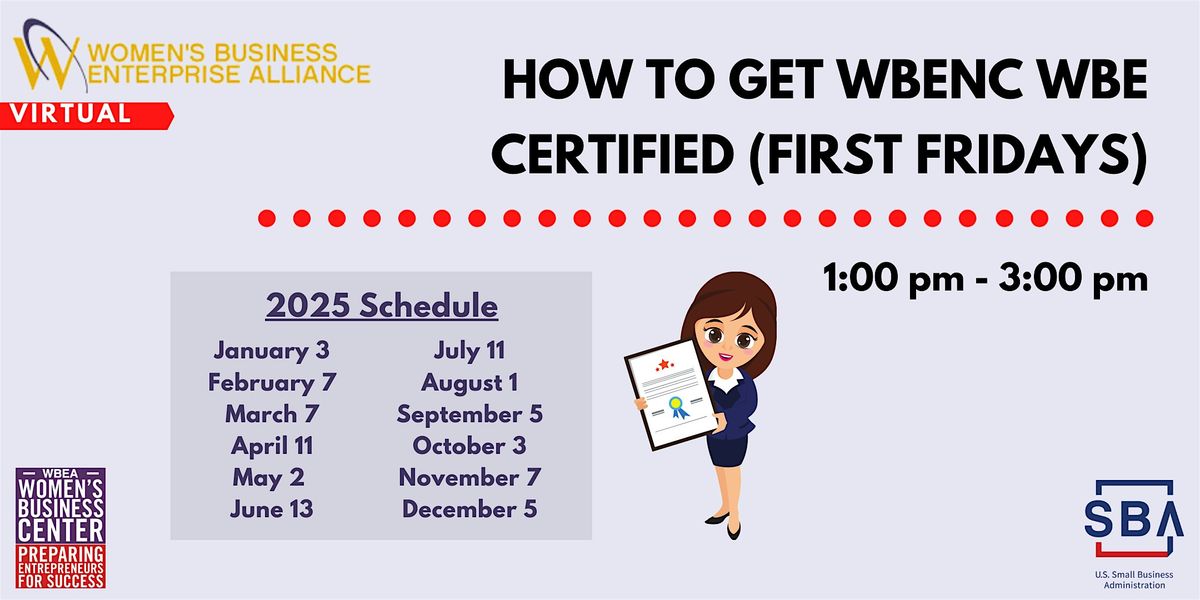 How To Get WBENC WBE Certified - First Fridays | Online Event | AllEvents