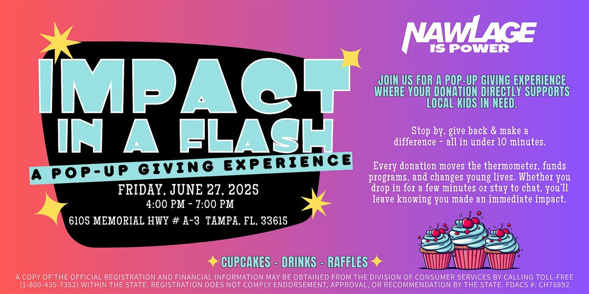 Impact in a Flash: A pop-up giving experience, 27 June | Event in Tampa | AllEvents