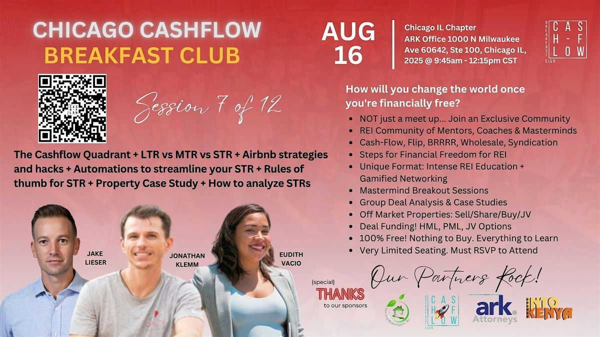 Chicago Cashflow Breakfast Club: REI Education & Networking event - 8/16, 16 August | Event in Chicago