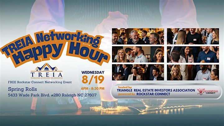 TREIA Networking Happy Hour powered by Rockstar Connect, 19 August | Event in Raleigh | AllEvents