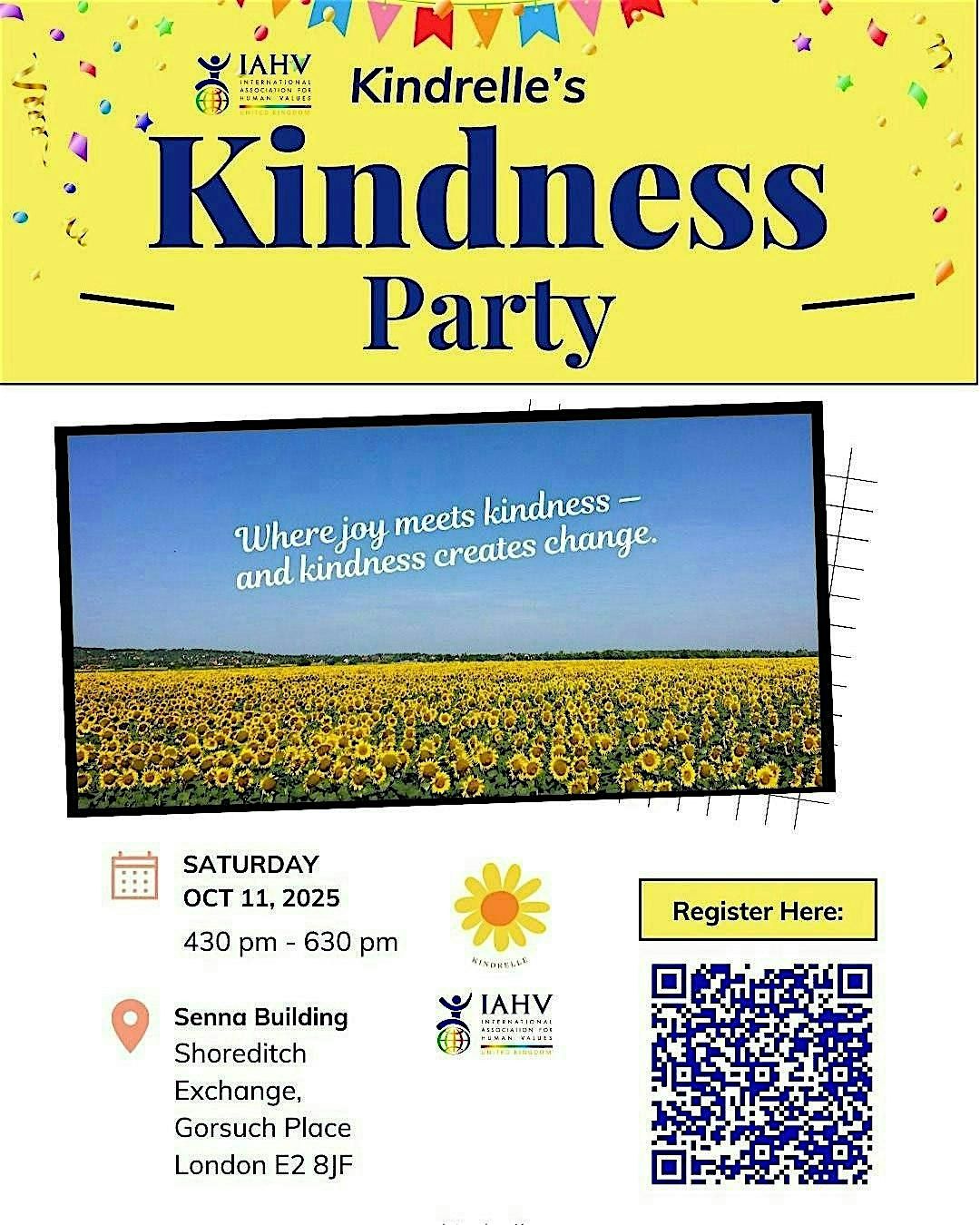 IAHV UK × Kindrelle: Kindness Party — An Evening of Joy, & Connection, 25 October | Event in London