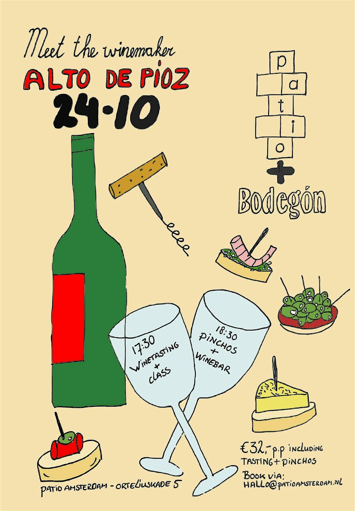 Patio x Bodegón: Meet the winemaker: Alto de Pioz, 24 October | Event in Amsterdam | AllEvents