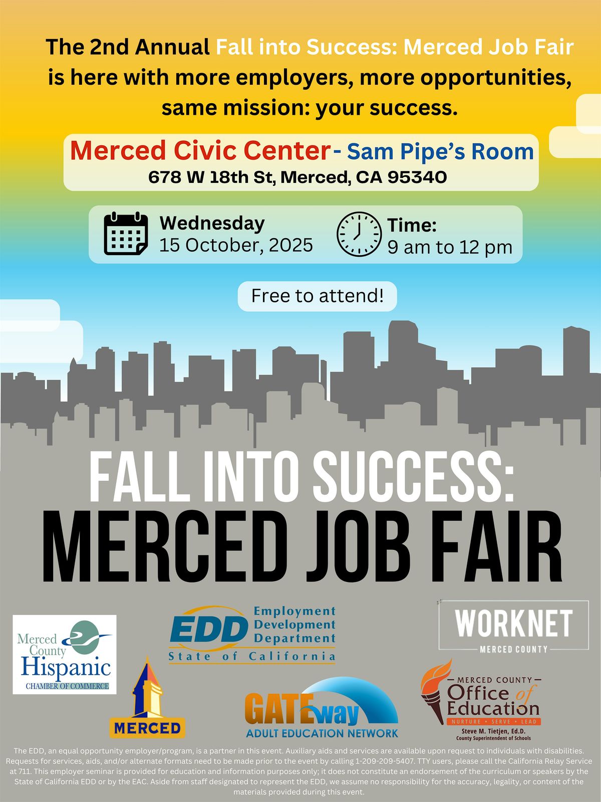 Fall Into Success: Merced Job Fair, 15 October | Event in Merced | AllEvents