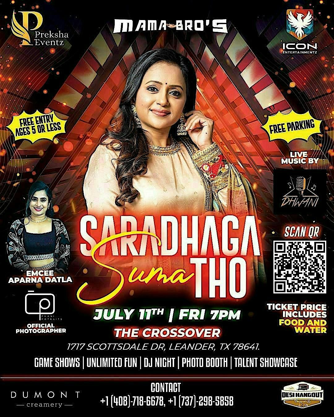 Saradhaga Suma Tho, 11 July | Event in Leander | AllEvents