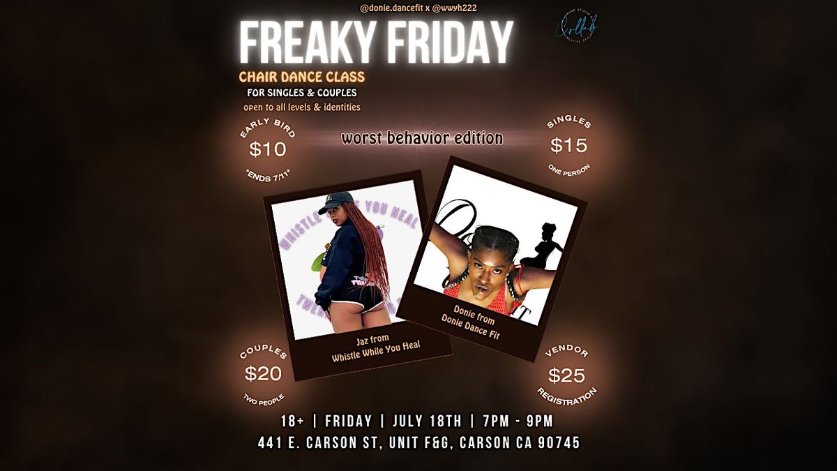 Freaky Friday: Chair Dance Class (Donie Dance Fit & Whistle While You Heal), 18 July | Event in Carson