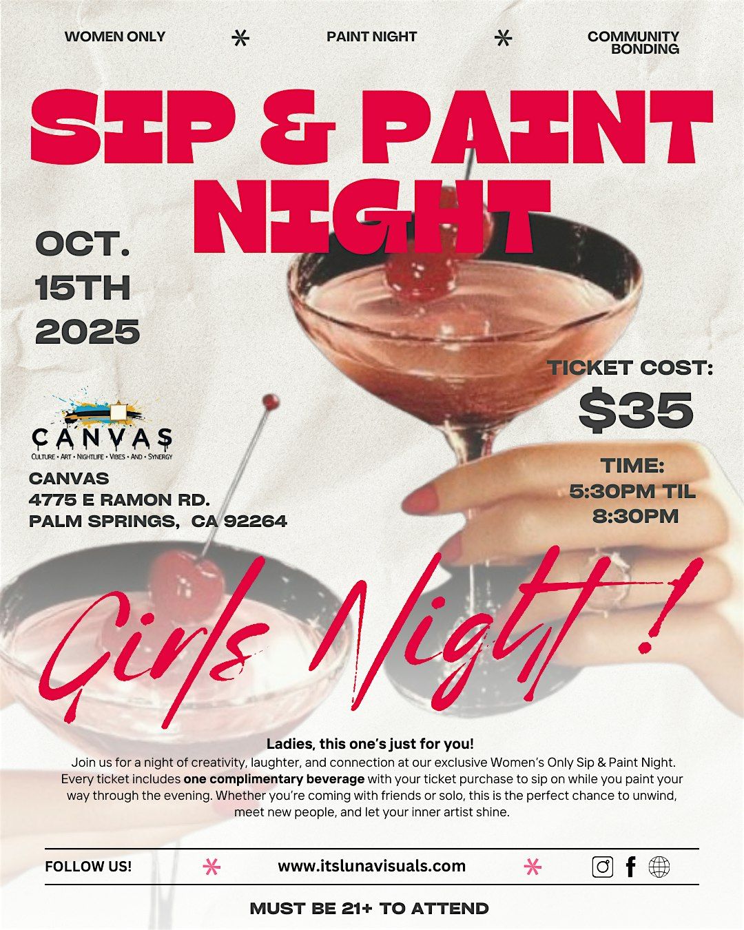 Sip & Paint Night - Palm Springs, 15 October | Event in Palm Springs | AllEvents