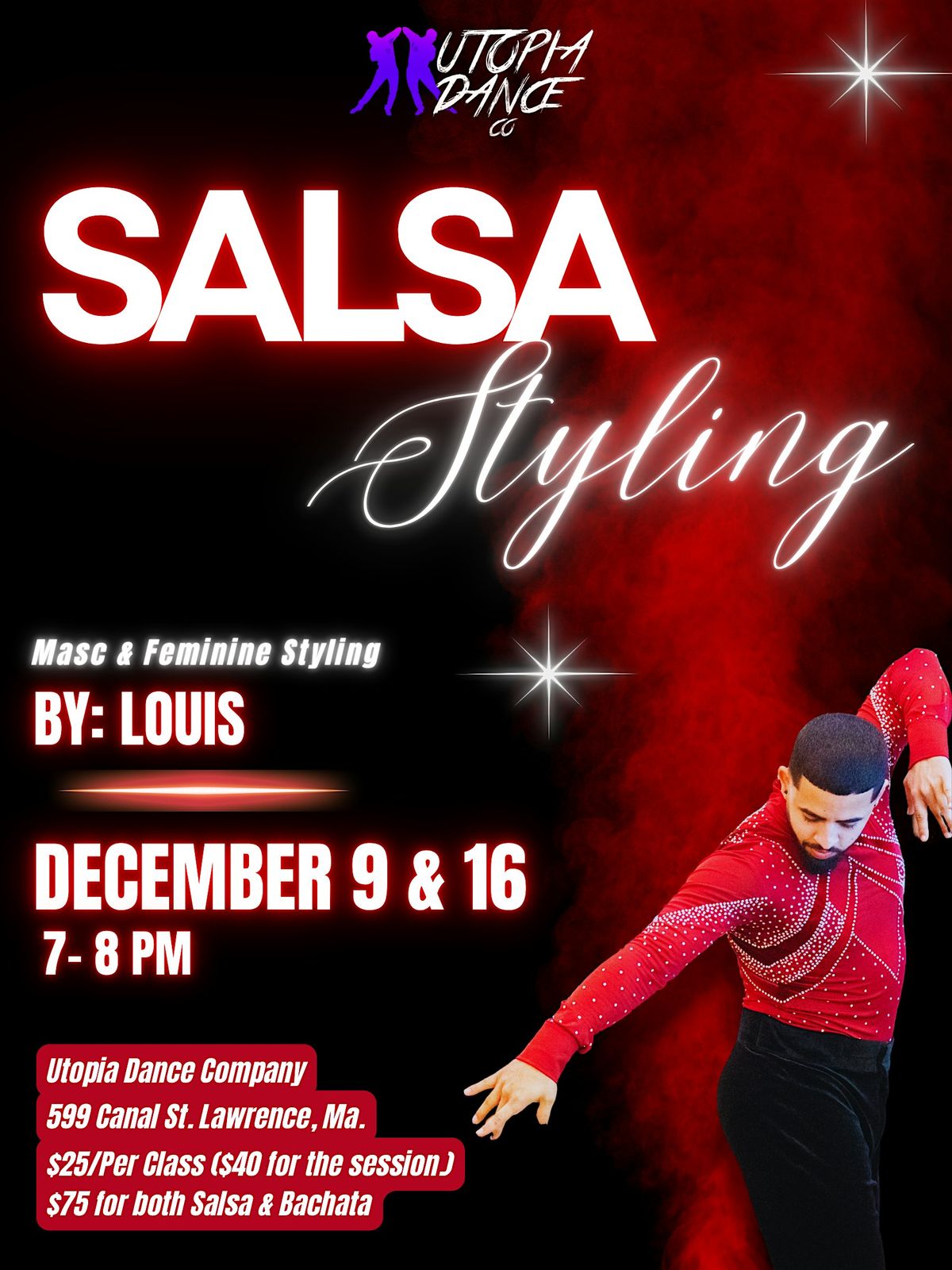 SALSA AND/OR BACHATA WORKSHOP SERIES, 9 December | Event in Lawrence | AllEvents