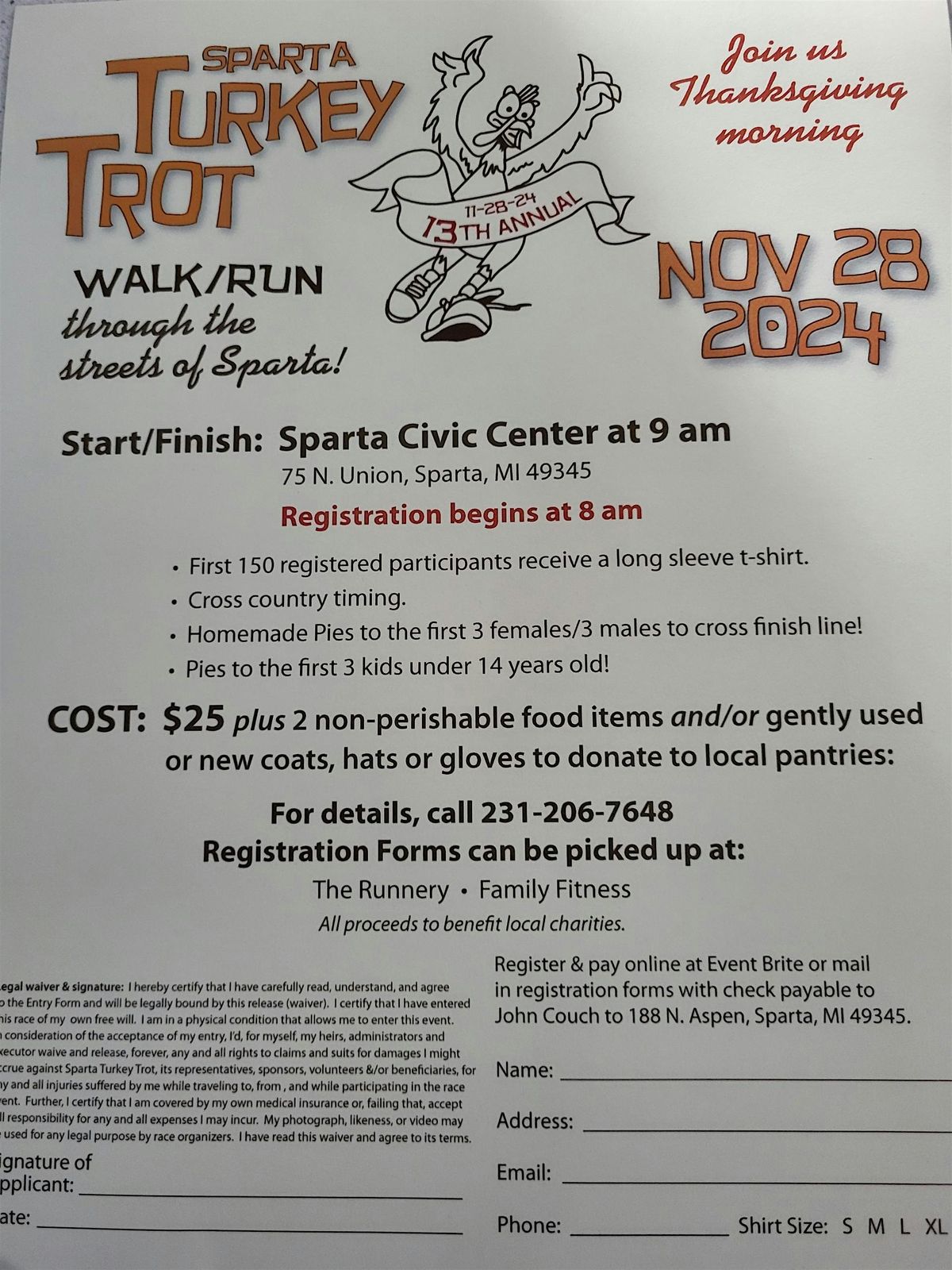 Sparta Turkey Trot 2025, 27 November | Event in Sparta | AllEvents