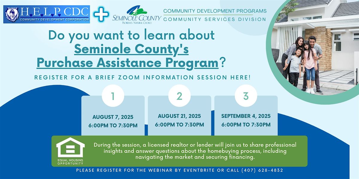 Your Guide to Seminole County's Purchase Assistance Program, 7 August | Online Event | AllEvents