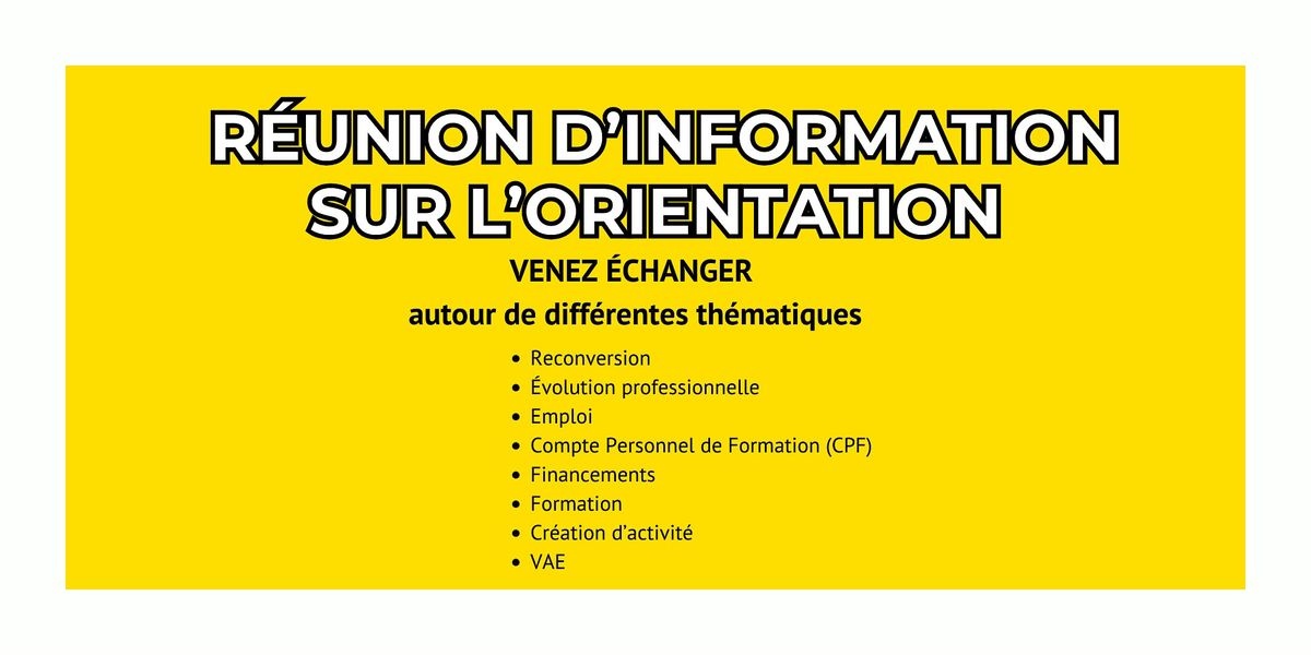 Réunion d’information sur l'orientation, 9 January | Event in Saint-Étienne | AllEvents