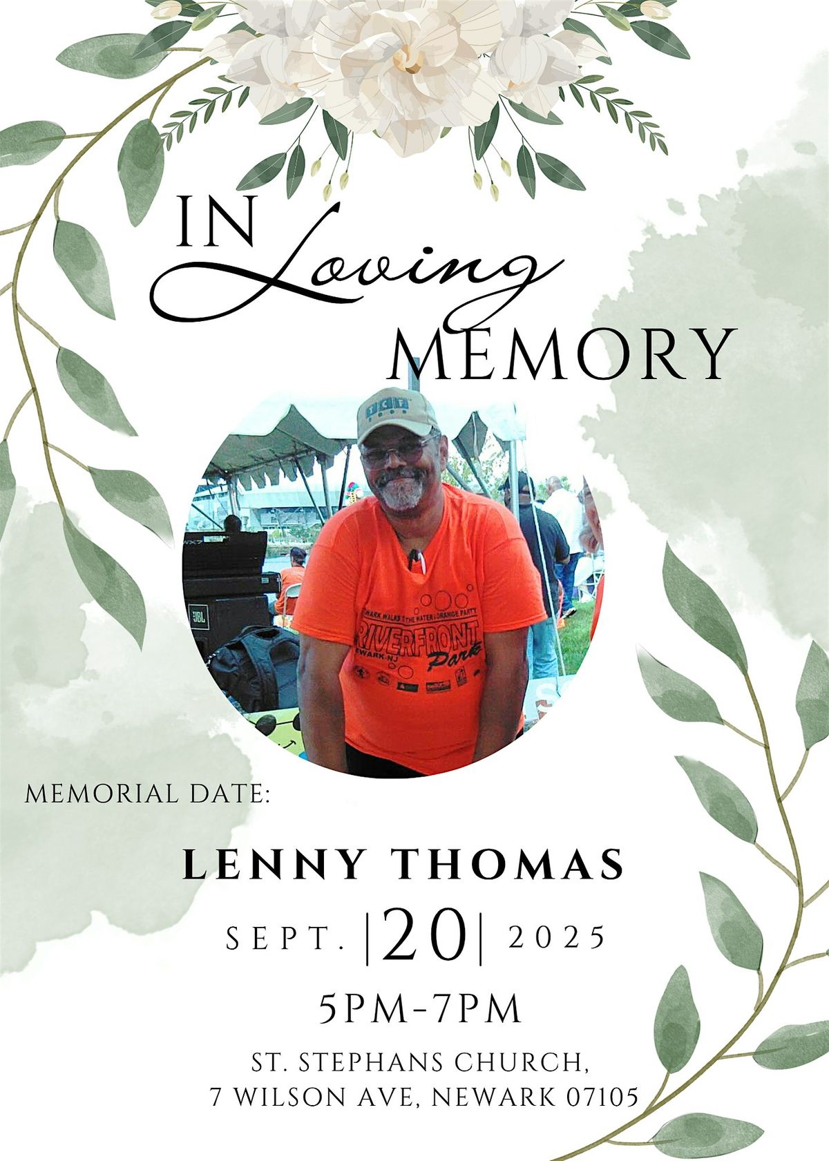 Lenny Thomas Memorial Service, 20 September | Event in Newark | AllEvents