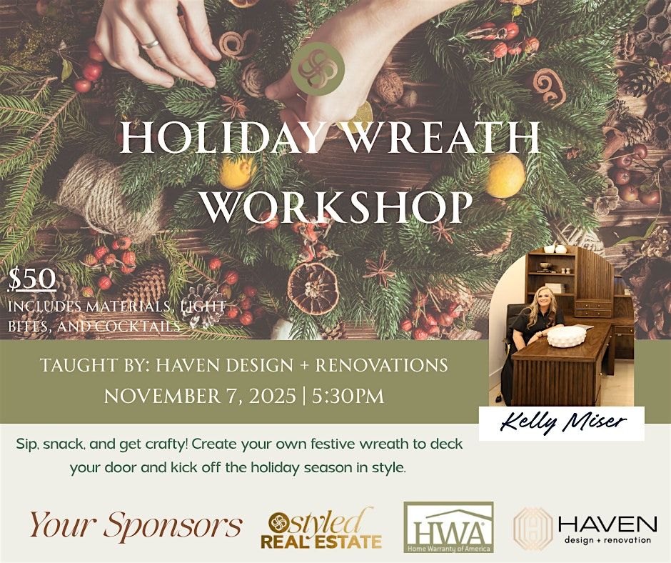 Holiday Wreath Workshop, 7 November | Event in Spring | AllEvents