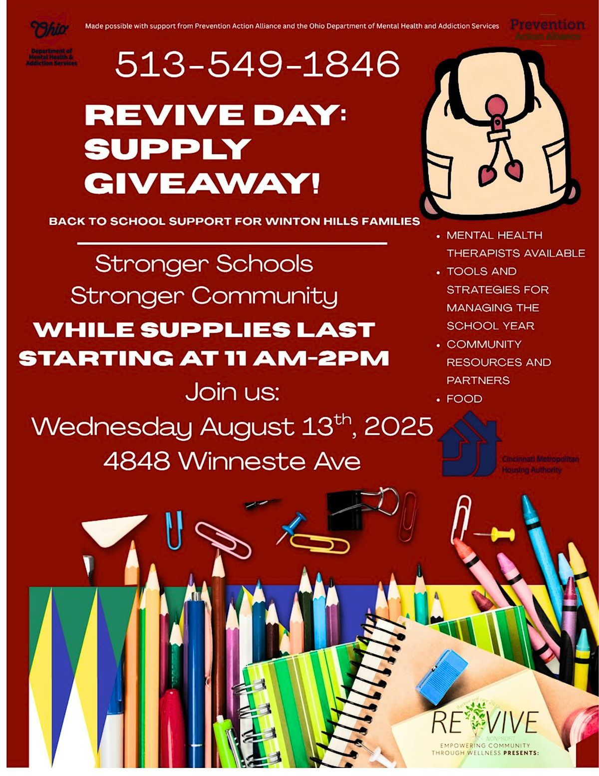 RESET: Back-to-School with REVIVE | A Wellness Day for Moms & Caregivers, 13 August | Event in Cincinnati