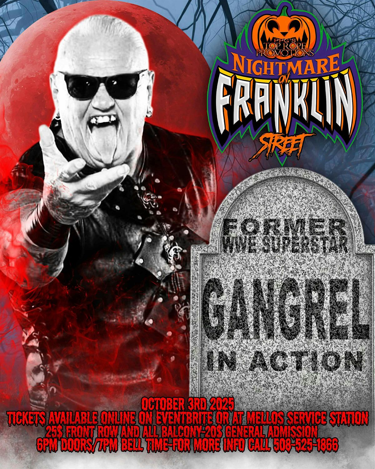 Nightmare on Franklin Street 2025-TRP PRO WRESTLING featuring Gangrel, 3 October | Event in Fall River | AllEvents