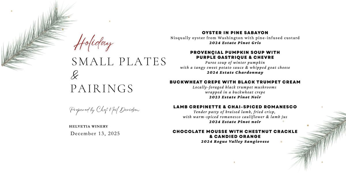 Holiday Small Plates & Wine Pairing, 13 December | Event in Hillsboro | AllEvents