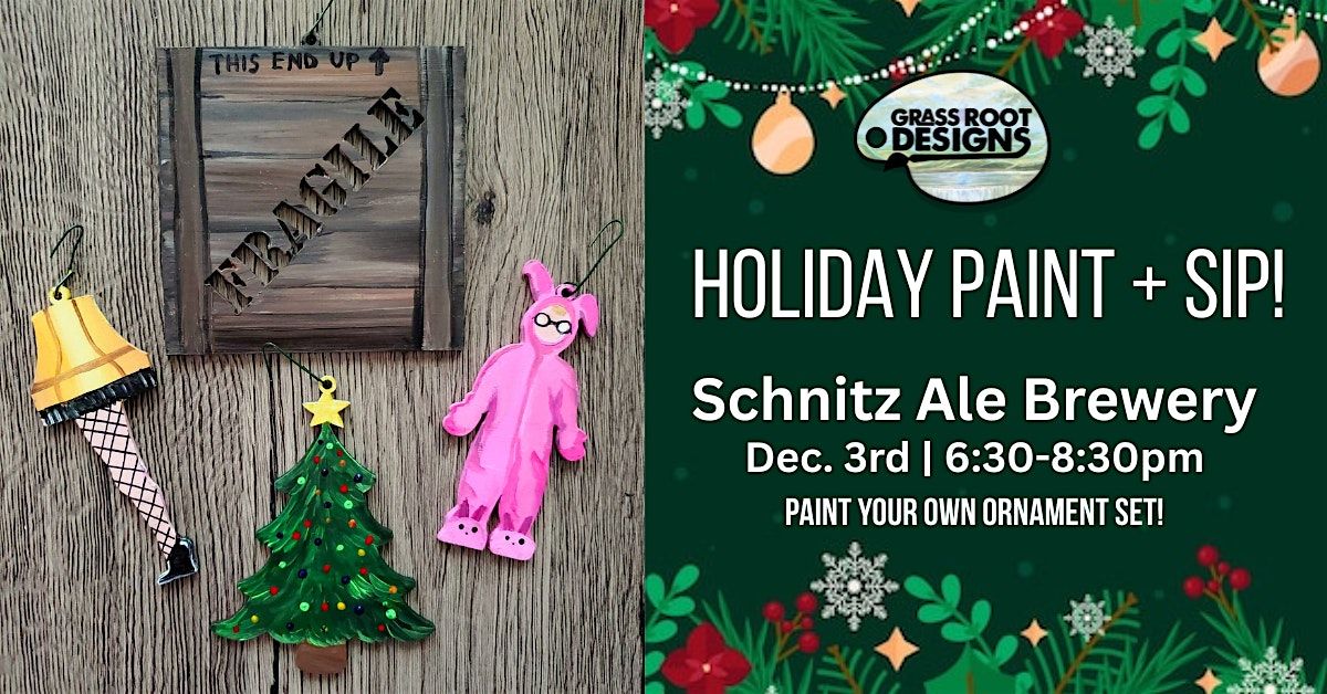 Holiday Ornament Set | Paint + Sip at Schnitz Ale Brewery, 3 December | Event in Parma | AllEvents