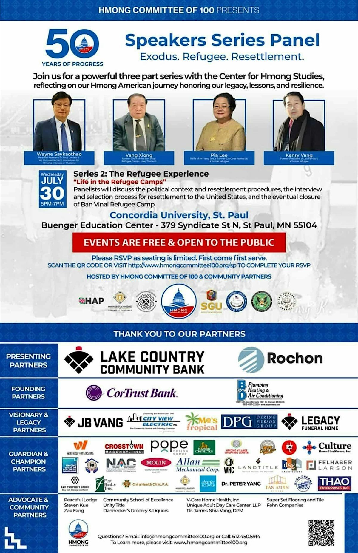 The Refugee Experience - Hmong 50 Years of Progress Speaker Series Panel 2, 30 July | Event in Saint Paul