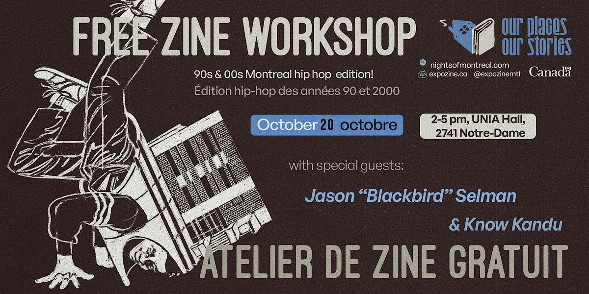 Zine & Poetry Workshop on Montreal 90s & 2000s Rap and Hip-Hop, 20 October | Event in Montréal | AllEvents