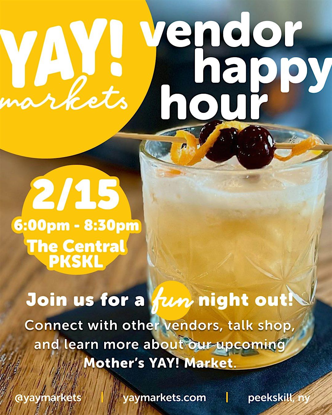 YAY! Market 5/29 Happy Hour!, 29 May | Event in Peekskill | AllEvents