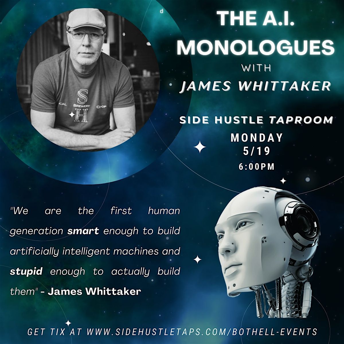The A.I. Monologues w/ James Whittaker, 19 May | Event in Kirkland | AllEvents
