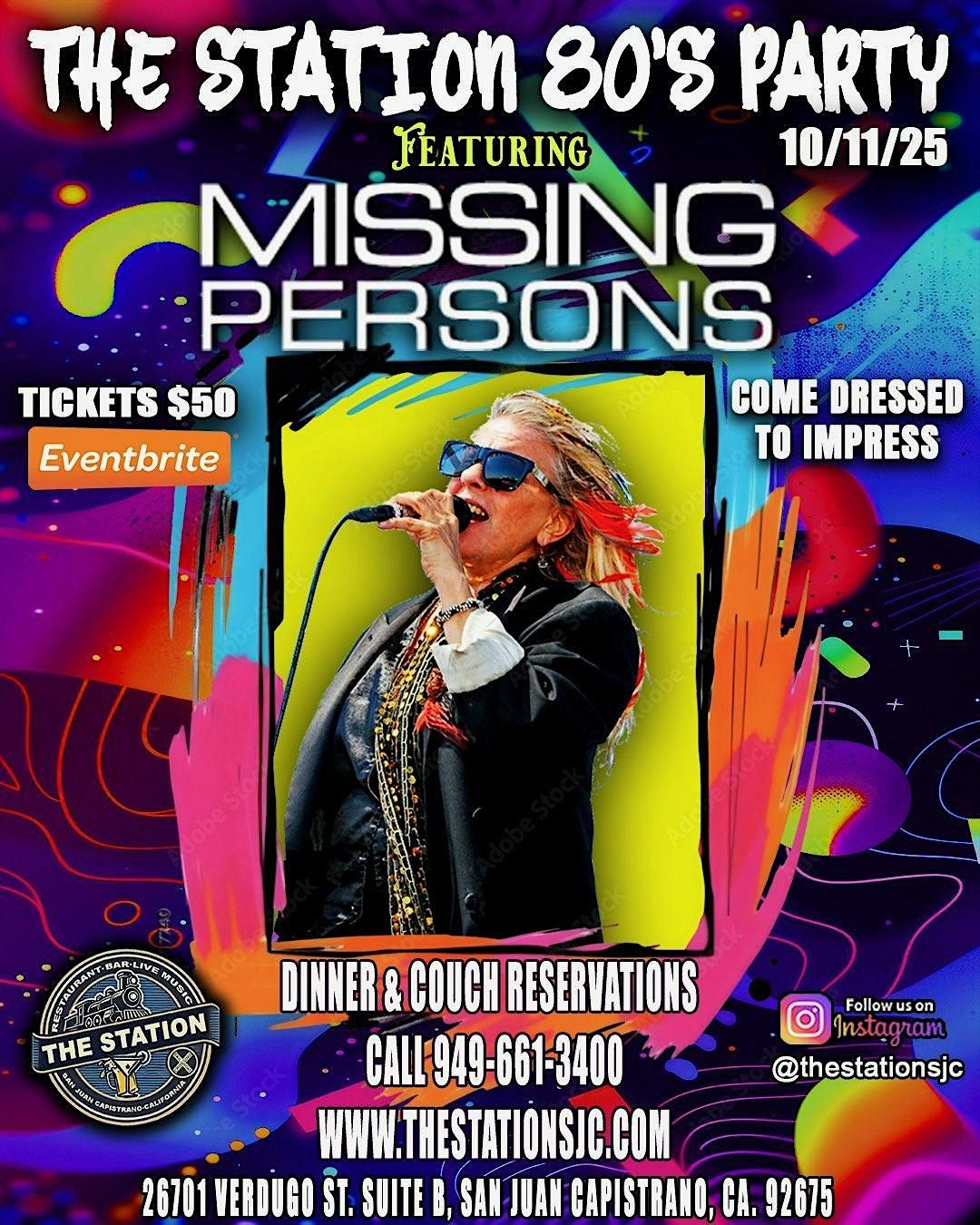 Missing Persons, 11 October | Event in San Juan Capistrano | AllEvents
