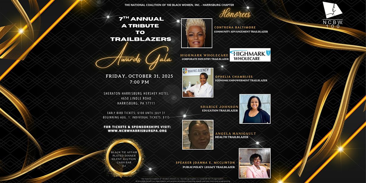 7th Annual Tribute to Trailblazers Awards Gala, 31 October | Event in Harrisburg | AllEvents