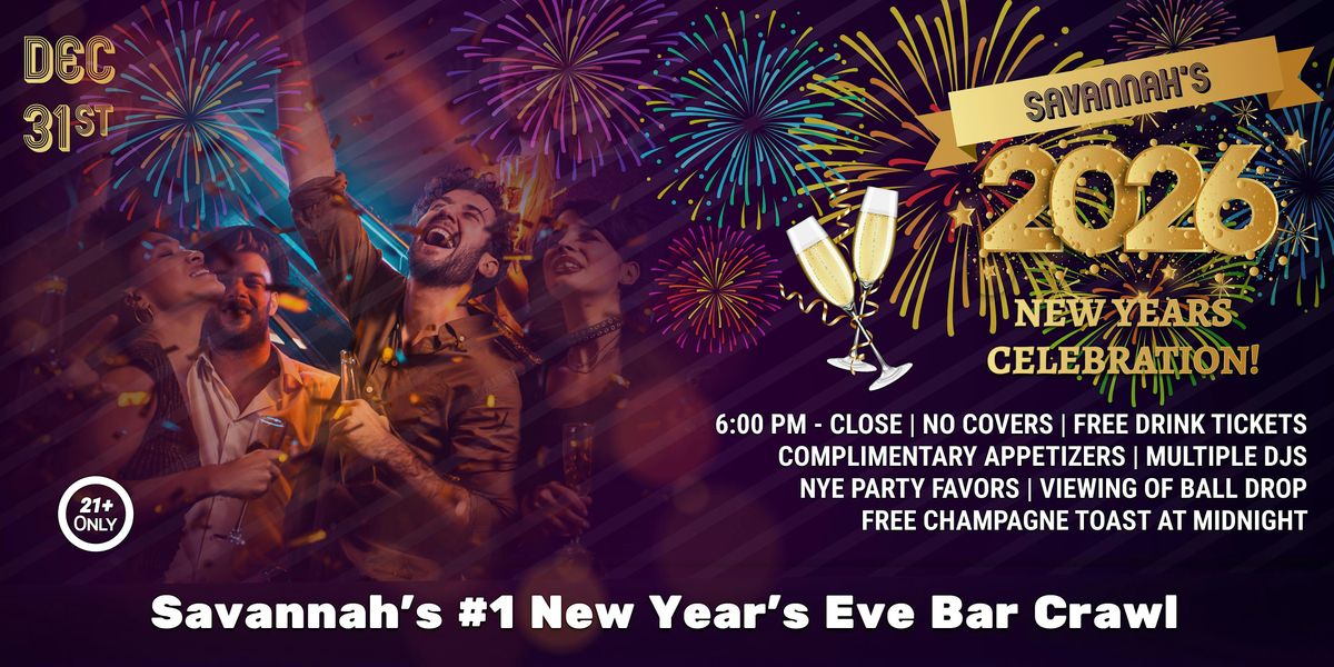 Savannah  NYE Bar Crawl, 31 December | Event in Savannah | AllEvents