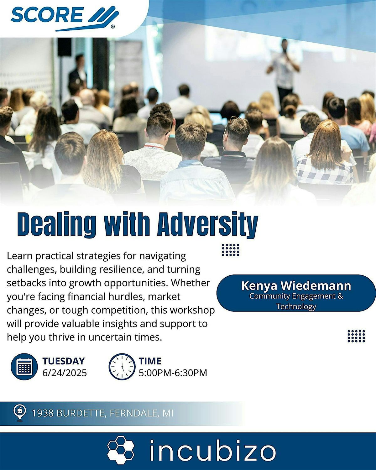 Score Presents:Dealing with Adversity: A Workshop for Small Business Owners, 24 June | Event in Ferndale | AllEvents