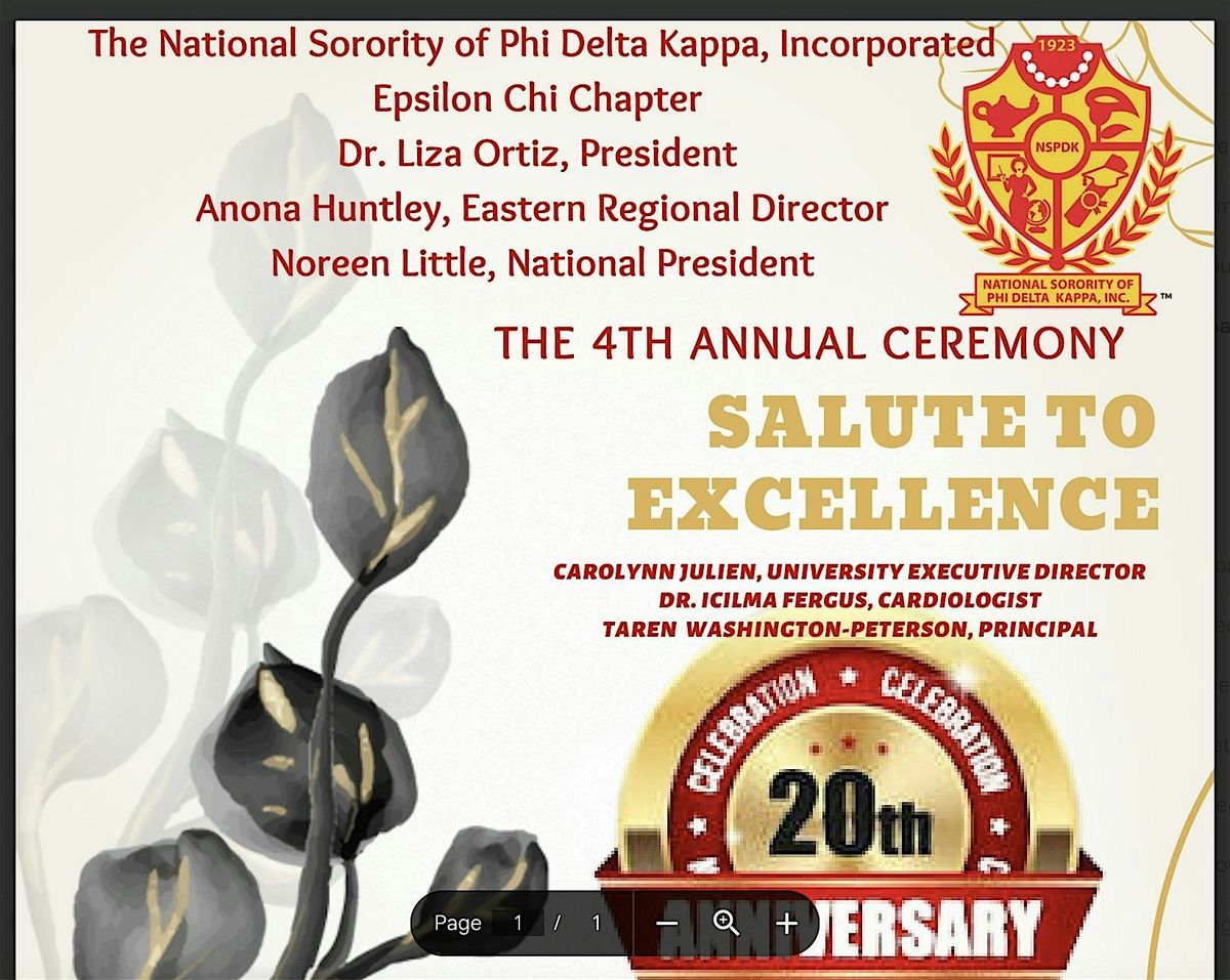 NSPDK, Inc - Epsilon Chi Chapter - 20th Anniversary - Salute to Excellence, 15 November | Event in Suffern